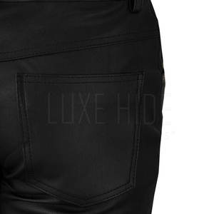 Pantalon en cuir de qualité supérieure Prix de gros d'usine Pantalon en cuir avec logo personnalisé pour hommes - Product Image 6