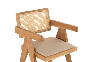 Chaise de salle à manger en osier en rotin Elwin pour finition naturelle extérieure - Product Image 4