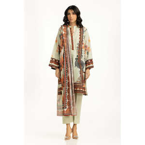 IUSTKSD-1173 Traje de Satén Estampado Jacquard de 3 Piezas - Product Image 2