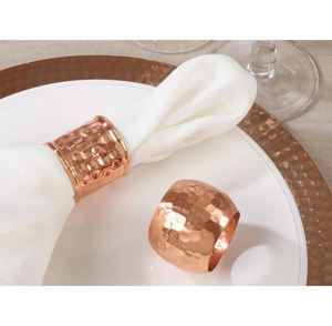 ที่ใส่ผ้าเช็ดปากทรงกลมแหวนผ้าเช็ดปากออกแบบโดยใช้ค้อนโบราณสำหรับบ้านและโรงแรม - Product Image 4