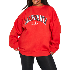 High Quality Custom Woven Double Sided Embroidery Graphic Winter Casual Oversized Crewneck Sweatshirt for Women - Product Image 1