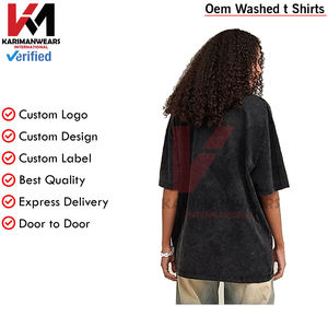 T-shirts surdimensionnés coton lourd lavé été Vintage t-shirt coupe ample à manches courtes chemises décontractées pour hommes et femmes confortable - Product Image 5