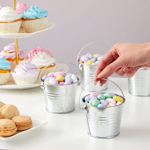 Cubos de Metal galvanizados para macetas, Cubo de Metal Vintage para macetas de flores galvanizadas, decoración para interiores y exteriores - Product Image 5