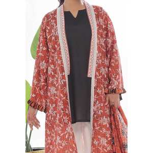 Traje de 3 Piezas para Mujer, Color Marrón, Sin Costuras, Material de Muselina Transpirable con Decoración de Borlas - Product Image 2