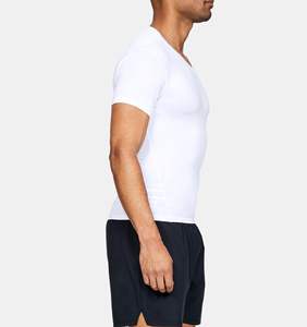 Camiseta deportiva de gimnasio con cuello en V de algodón de alta calidad para hombre, Top de entrenamiento de longitud larga para verano Fitness 100% algodón - Product Image 3