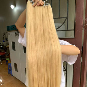 CDYHAIRVN Extensions de cheveux humains bruts ultra-lisses, couleur personnalisable, longueur, brillance naturelle, qualité professionnelle, non-Remy - Product Image 1