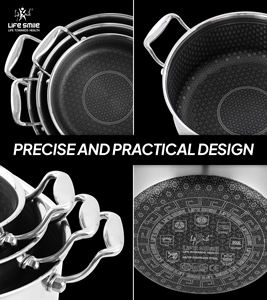 Juego de Utensilios de Cocina de Acero Inoxidable 18/10 de Alta Calidad, 6 Piezas, con Patrón de Encaje Antiadherente y Compatibilidad con Inducción - Product Image 5