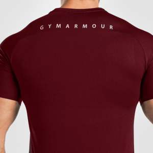 Legacy <b>100</b>% <b>Polyester</b> Knitted Gym Workout Tee in Maroon Dry-Fit & Breathable Fabric Solid Color Printed T-<b>Shirts</b> for Exercise - Product Image 5