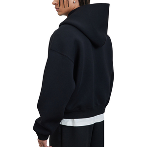 Sudadera con Capucha Negra Bordada con Logotipo Personalizado para Hombre, Sudadera de Moda de Diseñador de Algodón Grueso de Talla Grande - Product Image 4