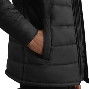 Factory Made Solid Black Color Men's Outdoor <b>Jacket</b> High Quality Polyester Fabric Quilted <b>Packable</b> Zipper Style Puffer <b>Jacket</b> - Product Image 6