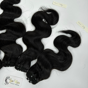 100% Extensions de cheveux humains Remy vietnamiens crus de haute qualité couleur naturelle corps ondulé 12-26 pouces pleine cuticule alignée Double trame - Product Image 6