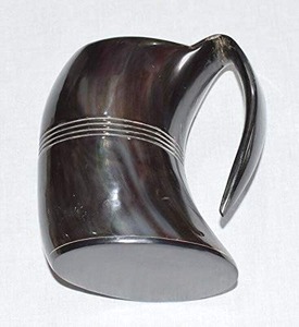 Taza de cuerno para beber Medieval vikingo Natural de lujo, taza de vino de diseño único ecológica, botella de venta a granel, juegos de bebidas para servir - Product Image 3