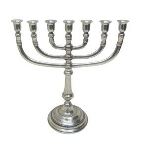 Modern Hammered <b>Silver</b> Menorah For Hanukkah 9 Branch Candelabra For Religious Ceremony And Home Decor Excellent Price - Product Image 4