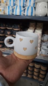 Taza de té de cerámica con corazón de amor, tazas hechas a mano para regalo para el mejor amigo, té, café seguro para microondas, tazas de té de cerámica de 250 ML - Product Image 2
