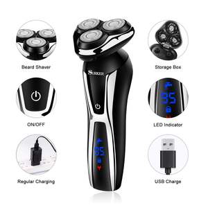 Kit de toilettage multifonction pour hommes, tondeuse à barbe électrique sans fil, tondeuse à poils de nez avec brosse de nettoyage du visage à triple lame - Product Image 5