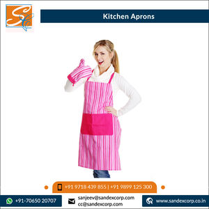 Diseño llamativo de excelente calidad, superventas, 100% algodón, cocina, delantales de mezclilla con espalda cruzada, venta al por mayor en la India - Product Image 3