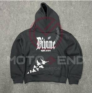 Pull Heavyweight Streetwear HipHop Hoodie Pour Hommes Logo Personnalisé Puff Impression Pull hommes sweats à capuche pour adultes - Product Image 1