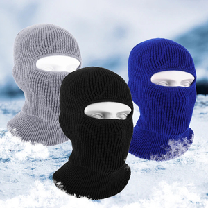 Bonnets complets tricotés chapeau de cagoule d'hiver en plein air hommes femmes Sport cyclisme casquette de ski noir chaud résistant au froid masques en peluche - Product Image 1