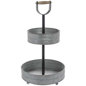 Plateau profond en métal galvanisé de haute qualité poignées noires plateau de service de fruits de table de Restaurant personnalisé pour maison de ferme décorative - Product Image 5