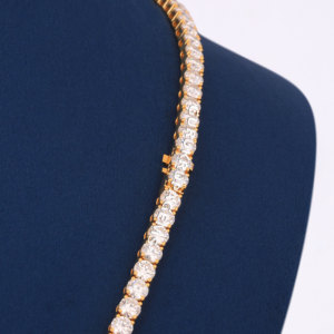 Fine Jewelry Wholesale Hip Hop 925 Sterling <b>Silver</b> VVS Lab Grown Diamond Cluster <b>Tennis</b> Chain <b>Necklace</b> for Men Women - Product Image 5