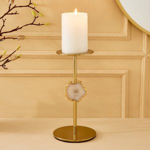 Elegant Gold Silver Wood Base Desk Accent Christmas Candle Stand Gold Silver Crystal Candle Holders Lanterns Candle Jars - Product Image 2