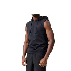 Custom wholesale Hot Sale Mens Tank Top Custom Color Solid Cotton <b>Sleeveless</b> <b>Hoodie</b> for Gym & Workout Fitness - Product Image 2
