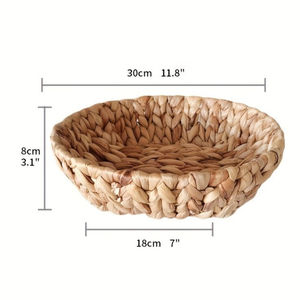 HAPROSIMEX SAIGON Contenedores de almacenamiento rectangulares hechos a mano Jacinto de agua Cesta rectangular Asas Contenedor de organización flexible para el hogar - Product Image 3