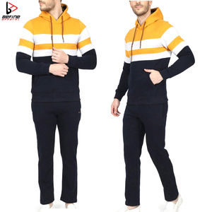 Wholesale Custom Logo Fashion <b>Mens</b> 2 Piece <b>Crop</b> <b>Top</b> Sweatpants and Hoodies Set 100% Cotton Digital Printing Embroidery Tracksuit - Product Image 3