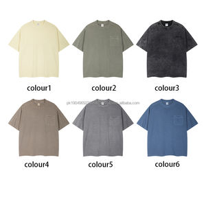 <b>Retro</b> Trendy High Quality Tshirt Wholesale Washed Distressed T Shirt Top Quality 100% Cotton Tshirt - Product Image 4