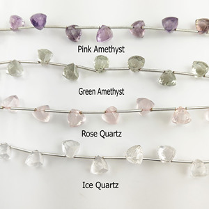 Cuentas facetadas de cornalina de grado AAA, forma trillón de 7-8 mm, para la elaboración de joyas, 13-14 cuentas, 8 pulgadas - Product Image 6