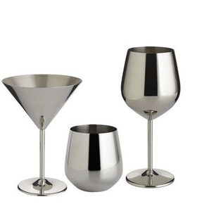 Verre à vin rouge en acier inoxydable incassable de luxe moderne fait à la main en gros pour flûtes, gobelets, passe au lave-vaisselle - Product Image 5