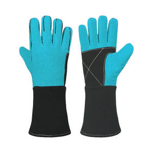 Guantes para soldadores de construcción de alta resistencia de mejor rendimiento Guantes de seguridad de protección de manos industriales de cuero de vaca dividido - Product Image 4