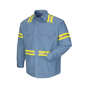 Chemise de travail de sécurité en gros, deux tons, bande réfléchissante, haute qualité, pour hommes, 100% polyester, séchage rapide, respirante, anti-UV - Product Image 2