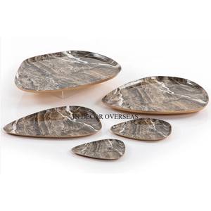 Plateau de service de nourriture de pièce maîtresse de table à 7 compartiments en aluminium moulé argent brillant poli de qualité supérieure du fabricant indien - Product Image 4