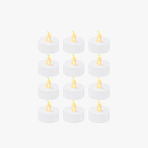 Juego de Velas de Té sin Llama de Cera Real D37.2x36.6mm para Decoración del Hogar, Velas Votivas Cónicas con Patrón para Diwali, Control Remoto - Product Image 1