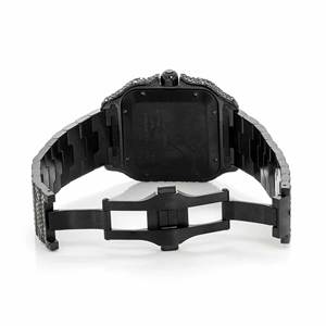 Montre Hip Hop entièrement sertie de moissanite et de quartz avec cadran en verre, bracelet en acier inoxydable, design personnalisé de luxe - Product Image 4