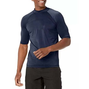 T-shirts Rash Guard OEM pour hommes, confortables et respirants, en coton et polyester, bonnes coutures, manches courtes, protection solaire pour adultes - Product Image 3