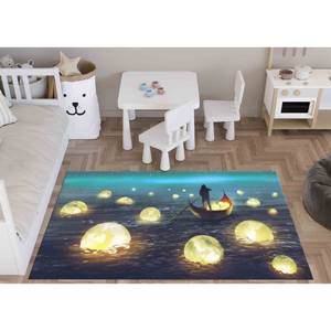 Tapis imprimé avec motif de lune brillante - Moderne, épais, facile à nettoyer, avec poils doux - Product Image 2