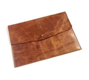 Wholesale Tan Wax Leather <b>Laptop</b> Bag and Sleeve Case Handmade in India - Product Image 2