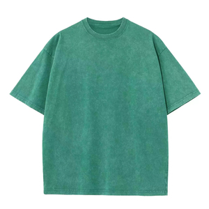 Fabrication OEM de haute qualité 340GSM T-shirt en coton pour hommes lavé à l'acide sur une taille multicolore pour hommes - Product Image 1