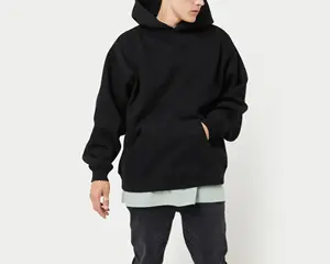 Produsen Oem hoodie mewah katun organik hoodie musim dingin pria desain tambal sulam hoodie bulu tebal untuk pria