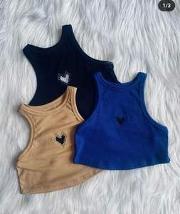 Débardeurs en tricot sans manches pour femmes, de haute qualité, personnalisés par des designers, style estival frais et uni, respirant, écologique, décontracté à l'avant - Product Image 1