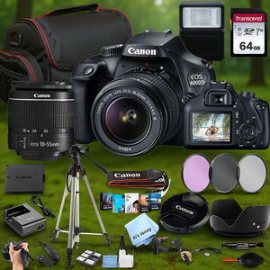 Digital DSLR <b>Camera</b> with 18-55mm Zoom Lens 64GB Memory Card <b>Filters</b> Case and Tripod - Product Image 3