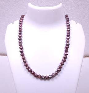 Perles d'eau douce violettes naturelles perles rondes collier 8mm perles en vrac collier de mode femmes bijoux fête porter des colliers en vrac - Product Image 3