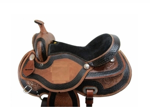 Sillín occidental de caballo de cuero genuino de calidad superior Sillín occidental de carreras de barril para montar a caballo - Product Image 2
