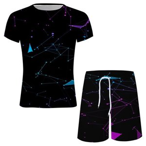 ชุดวอร์มสั้นผู้ชายชุด2ชิ้นชุดวอร์มแฟชั่นฤดูร้อนเสื้อแขนสั้นและกางเกงขาสั้นชุดวิ่งจ๊อกกิ้งมีกระเป๋า - Product Image 5