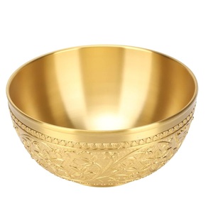 Bol en or artisanal, fait sur mesure, écologique, décoration de table à domicile, bol en laiton, vente la plus chaude pour hôtel, salade, dîner, bol à fruits - Product Image 5