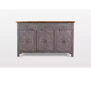 Buffet en bois traditionnel moderne de qualité supérieure avec plusieurs tiroirs fabriqués à la main pour les meubles de salle à manger et d'entrée - Product Image 1