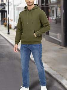 Sweats à capuche Sherpa surdimensionnés pour hommes pulls molletonnés tenues d'automne avec poches - Product Image 5