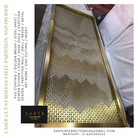 Paroi de séparation décorative en métal laiton or rose personnalisable moderne, panneau CNC, grille en acier inoxydable PVD